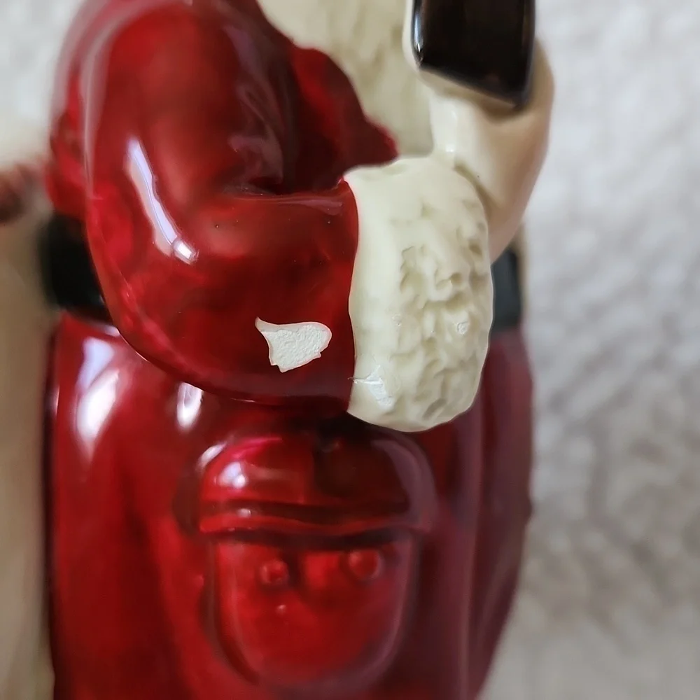 Vintage Gibson Greeting cards, ceramic Santa candy/ candle dish